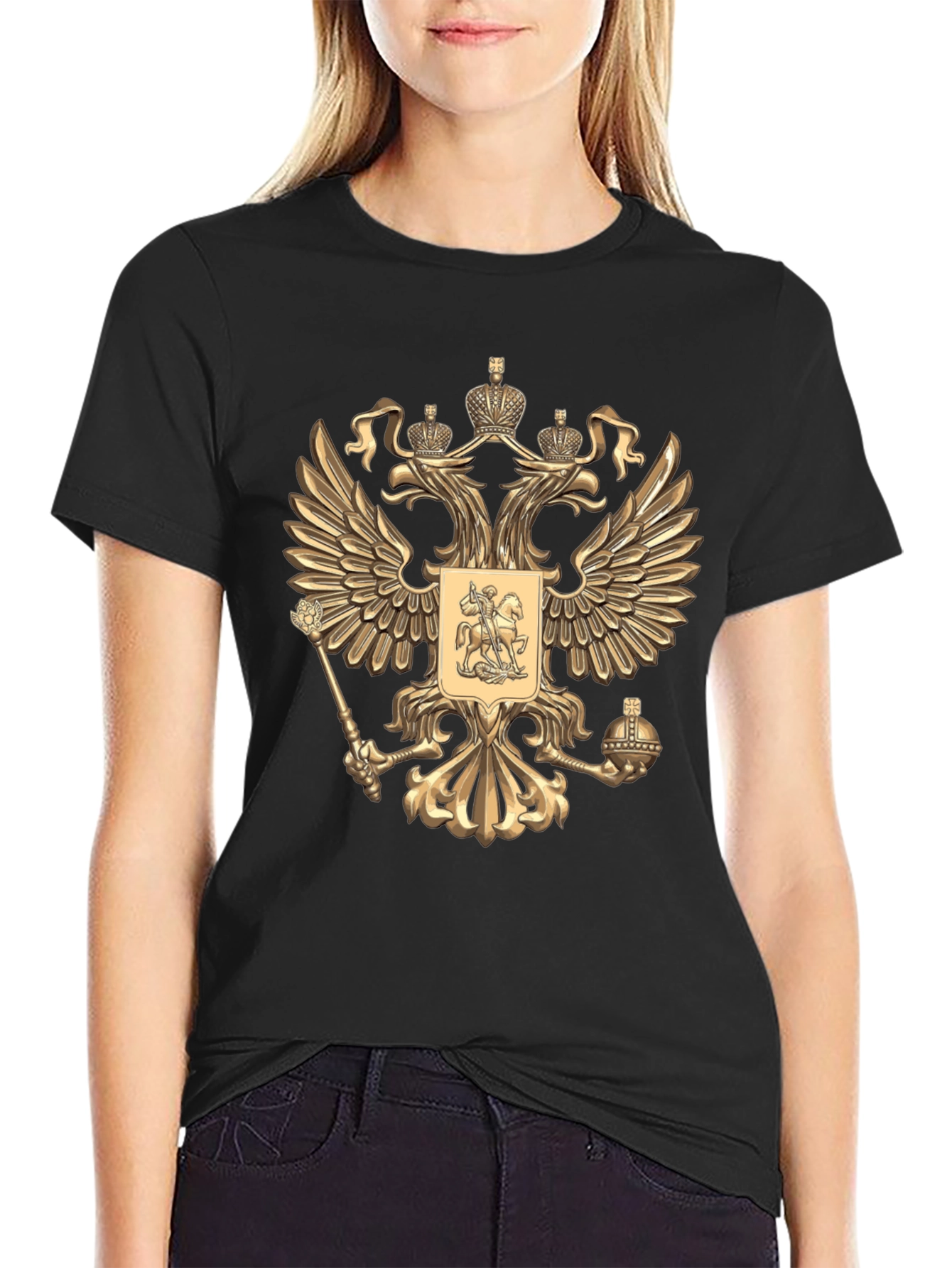 Russian Coat of Arms Black T-Shirt