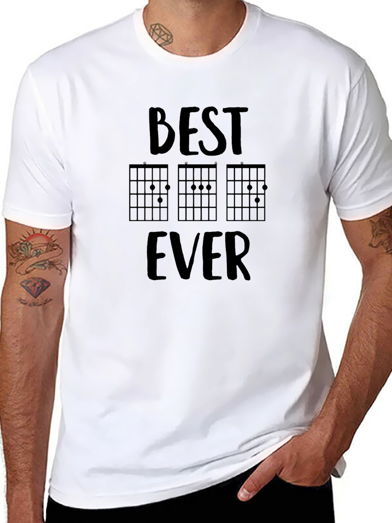 Best Dad Ever Guitar Chords Graphic T-Shirt