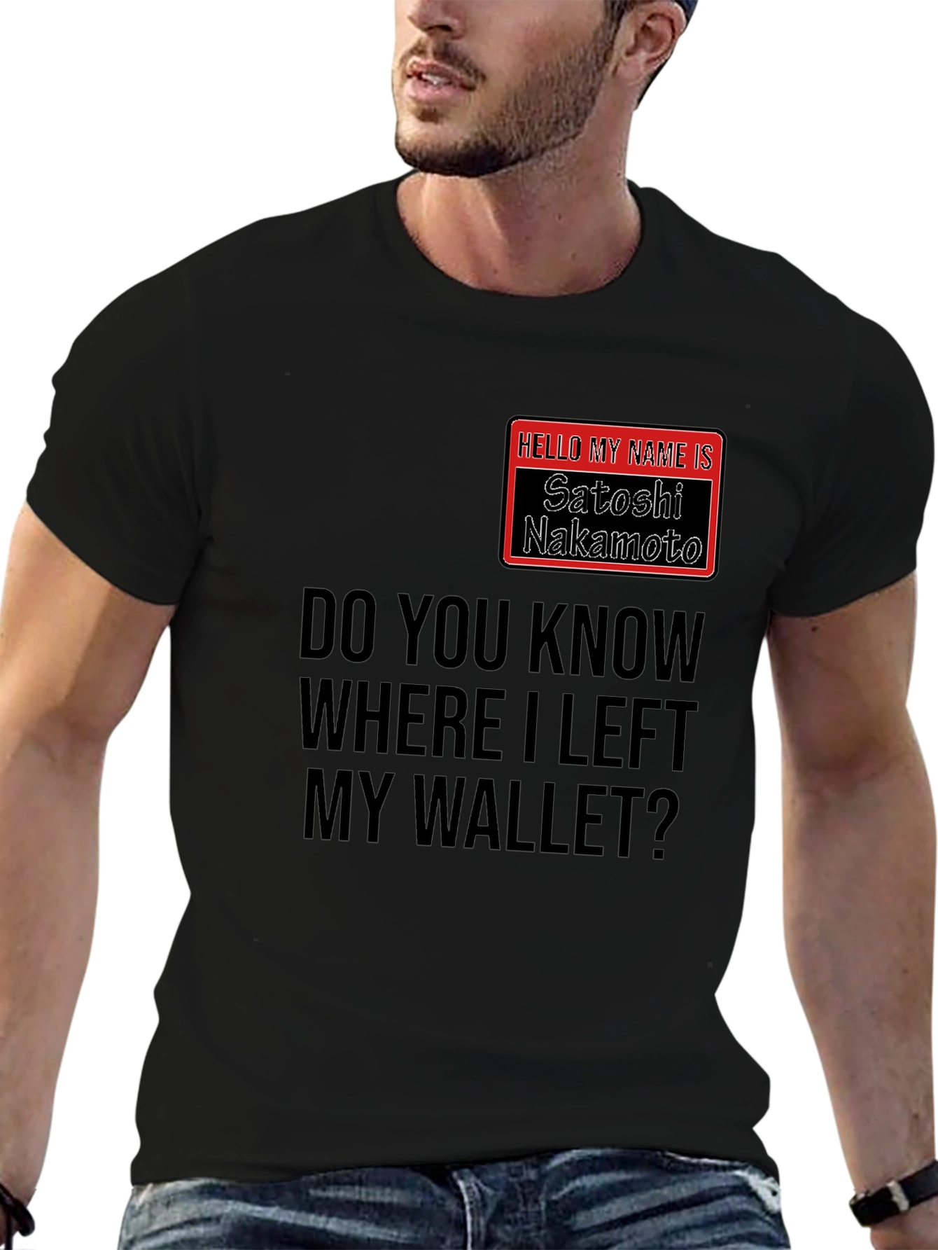 Satoshi Nakamoto Wallet T-Shirt - Crypto Humor