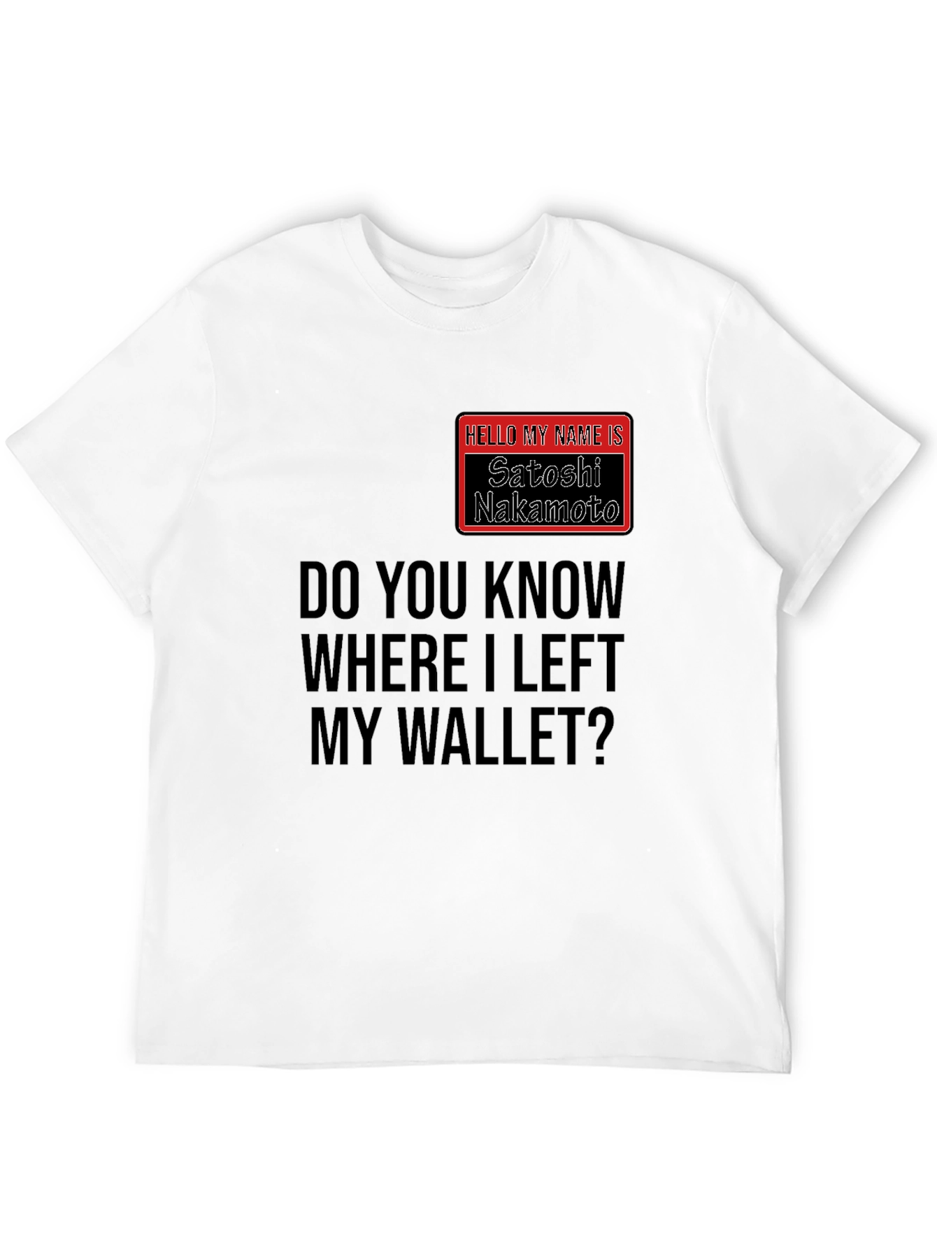 Satoshi Nakamoto Wallet T-Shirt - Crypto Humor