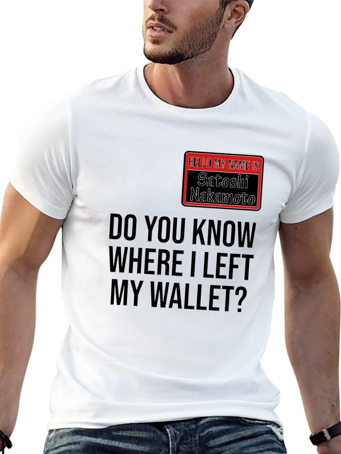 Satoshi Nakamoto Wallet T-Shirt - Crypto Humor