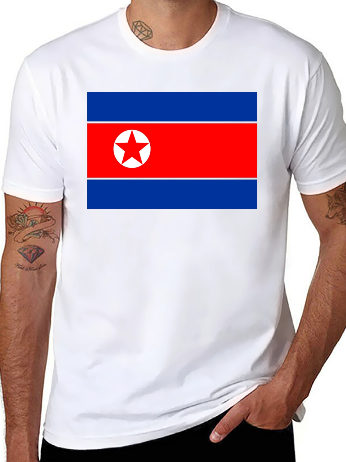 North Korea Flag Graphic T-Shirt