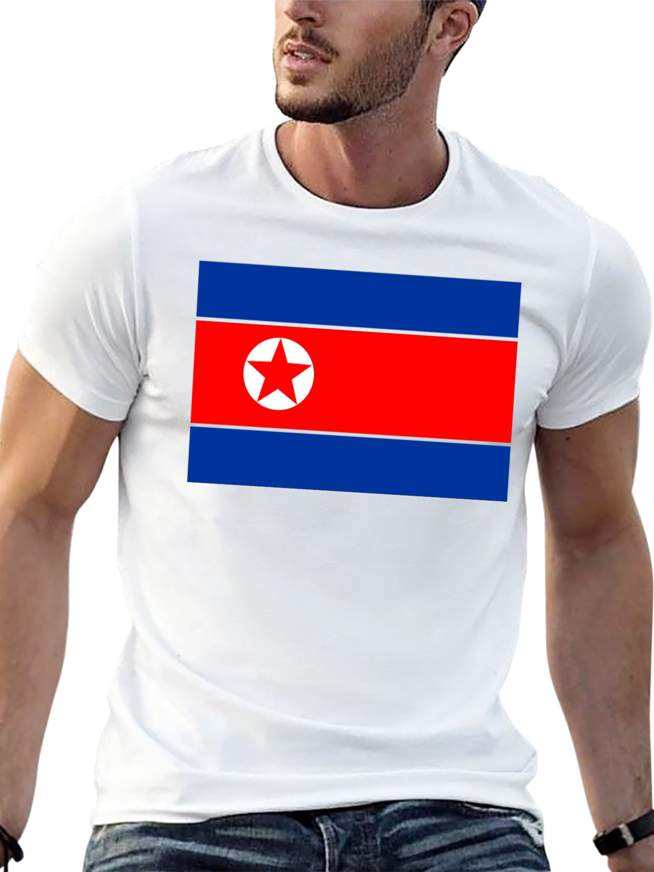 North Korea Flag Graphic T-Shirt