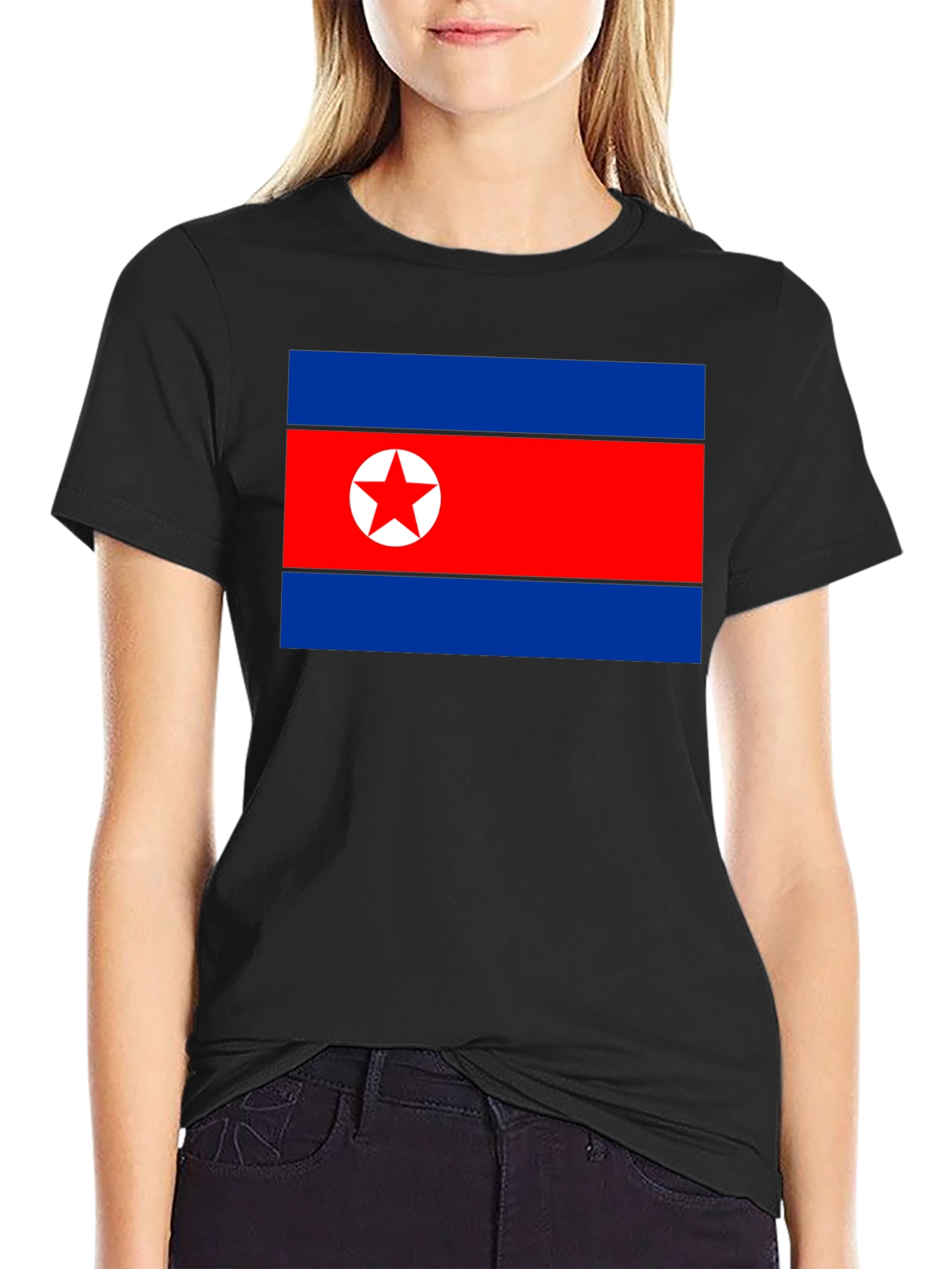 North Korea Flag Graphic T-Shirt