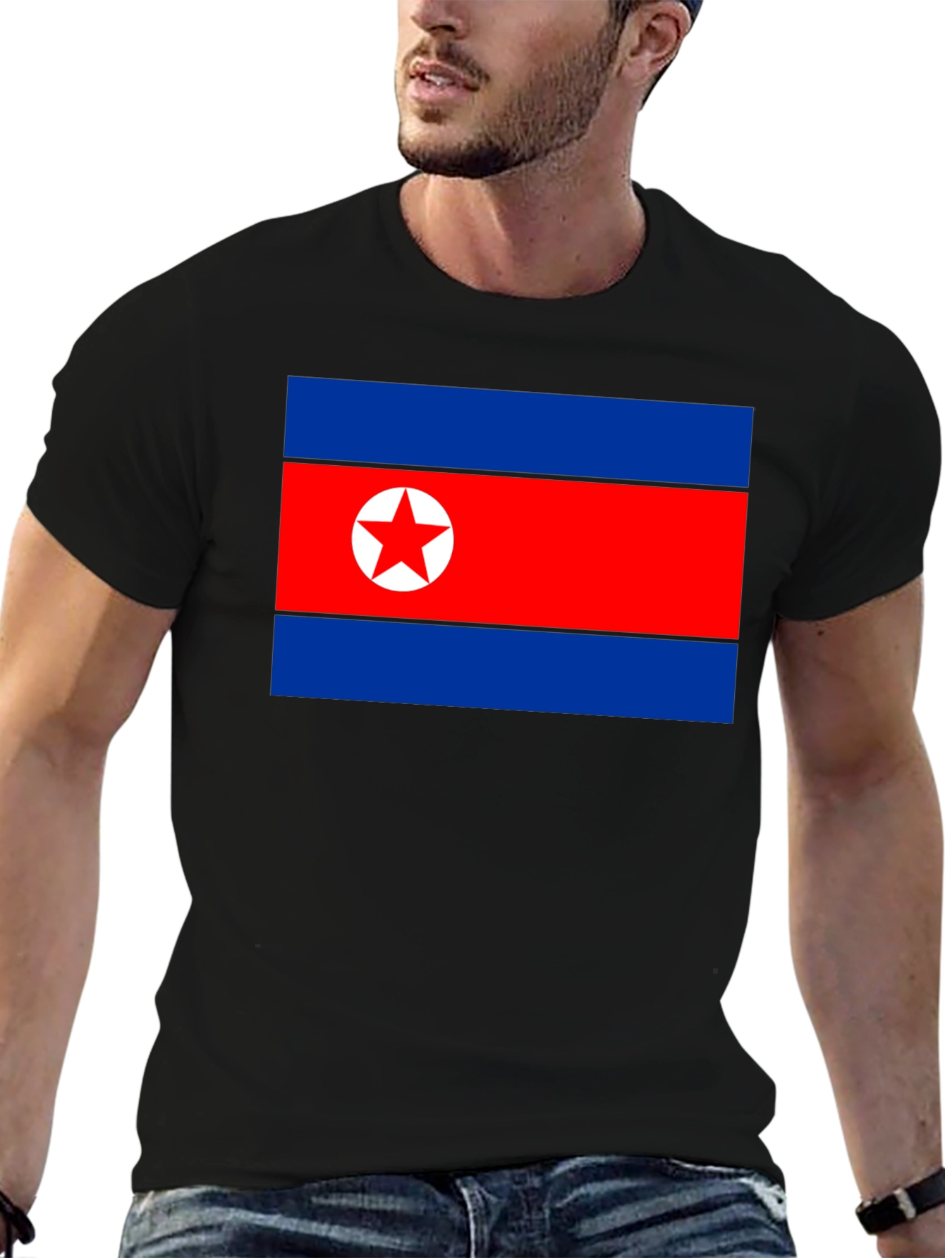 North Korea Flag Graphic T-Shirt