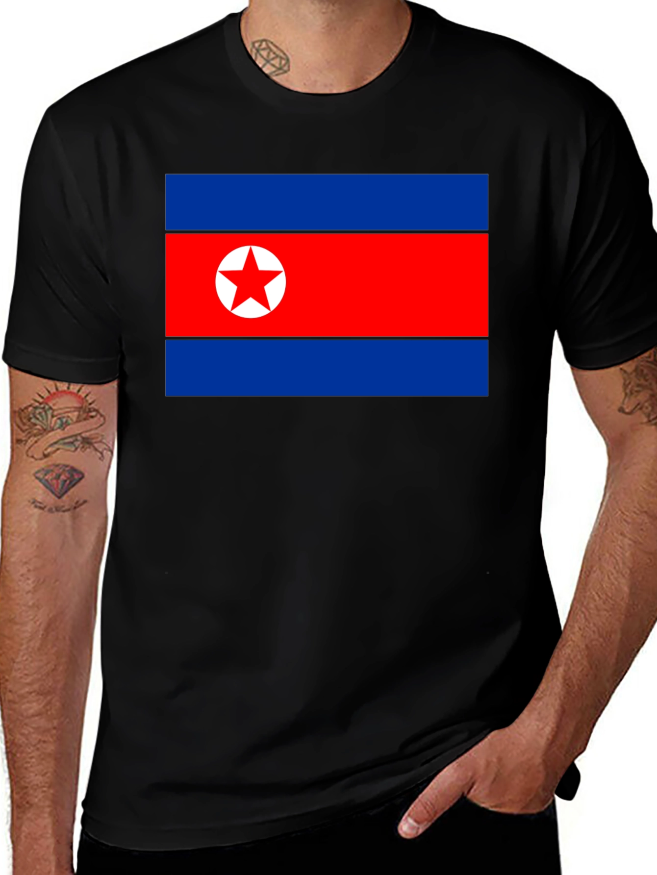 North Korea Flag Graphic T-Shirt