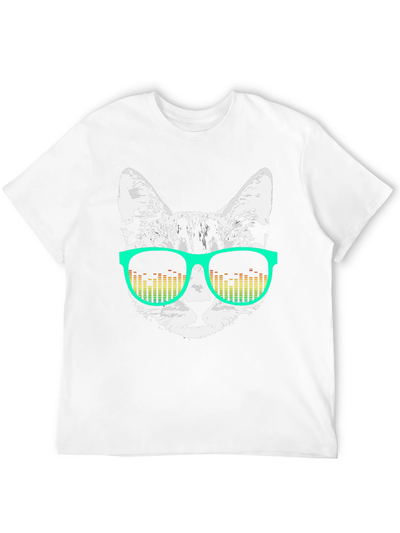 Cool Cat Graphic Tee - Retro DJ Sunglasses