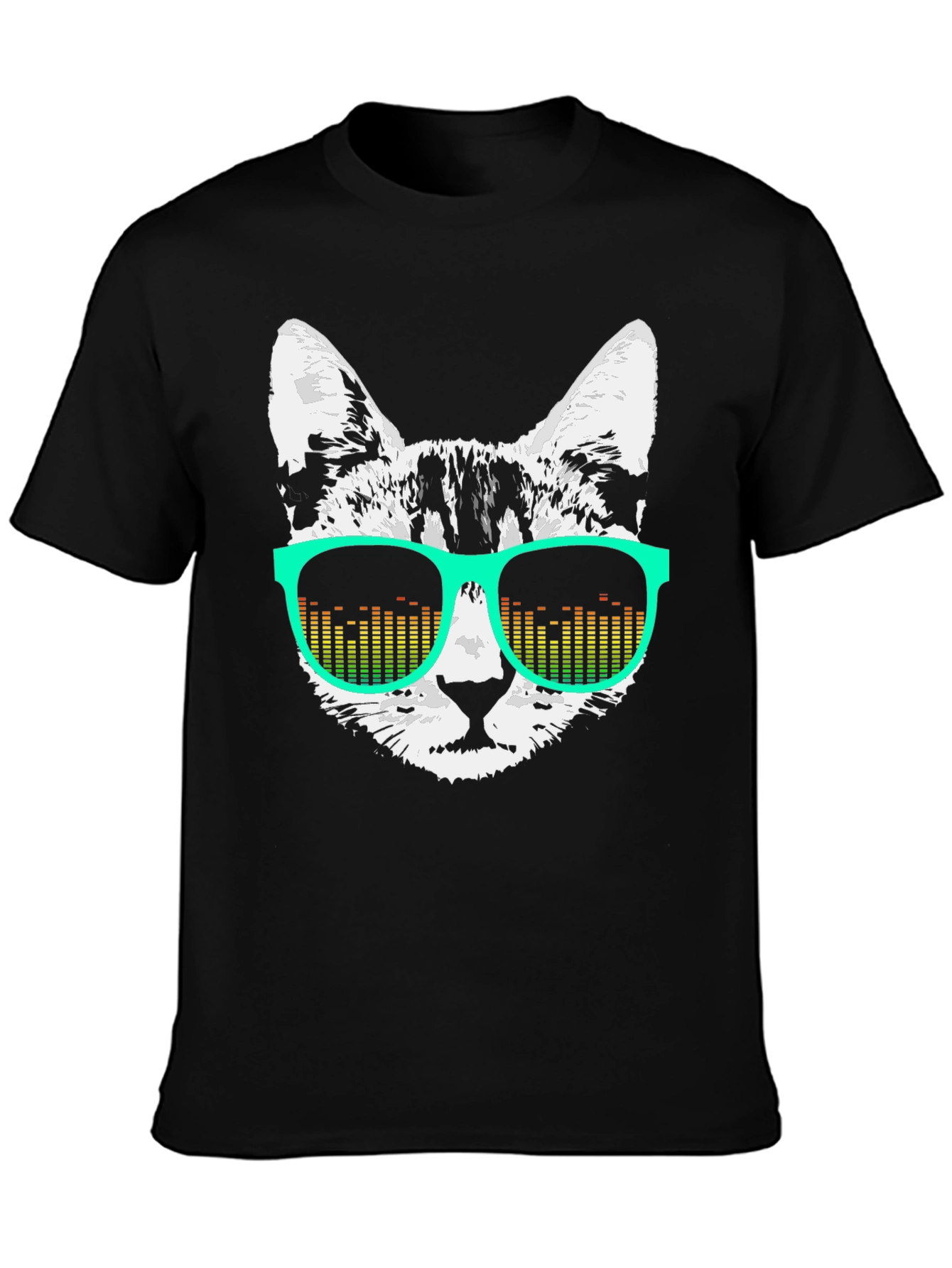 Cool Cat Graphic Tee - Retro DJ Sunglasses