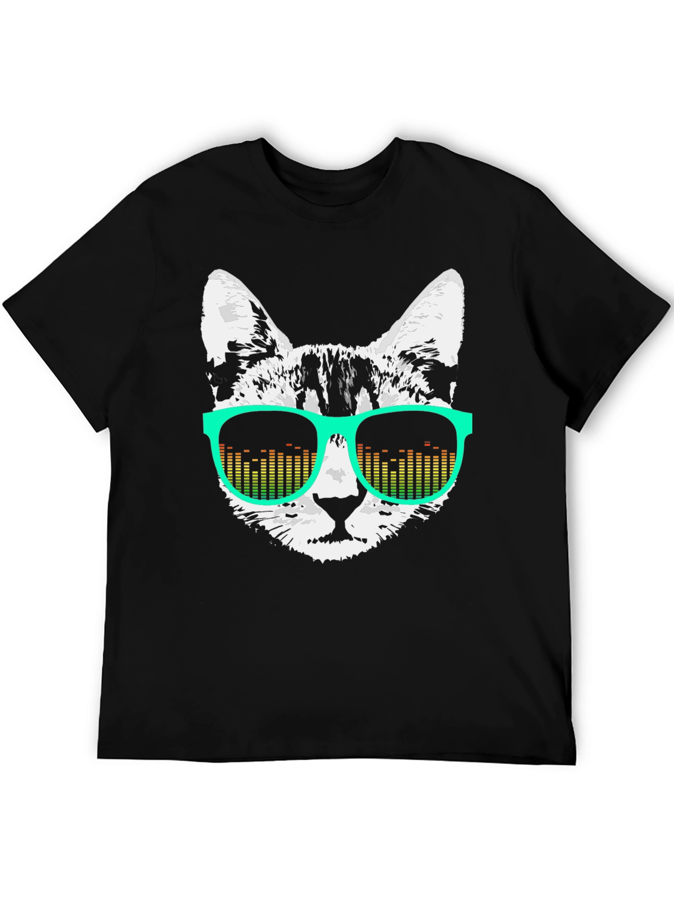 Cool Cat Graphic Tee - Retro DJ Sunglasses