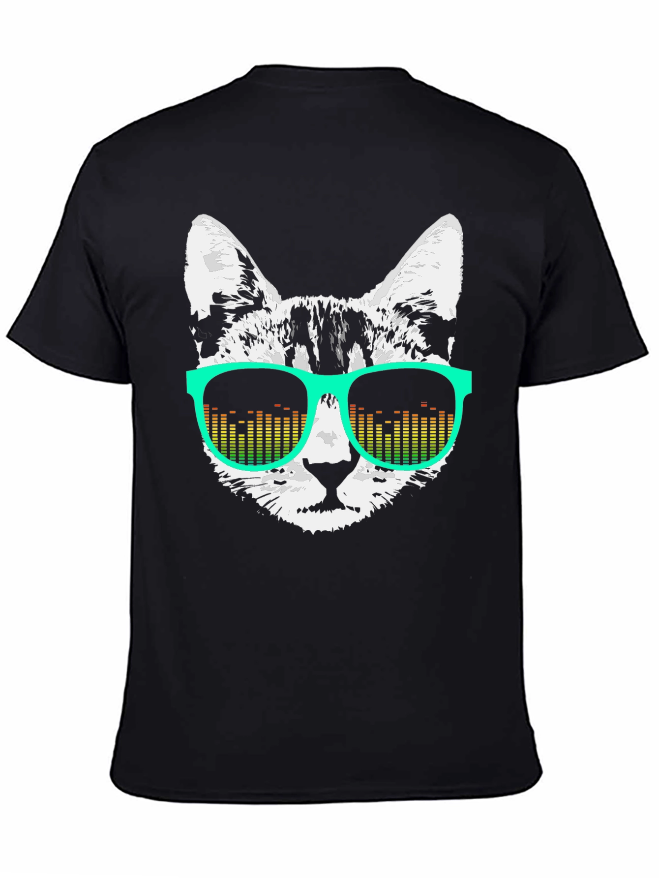 Cool Cat Graphic Tee - Retro DJ Sunglasses