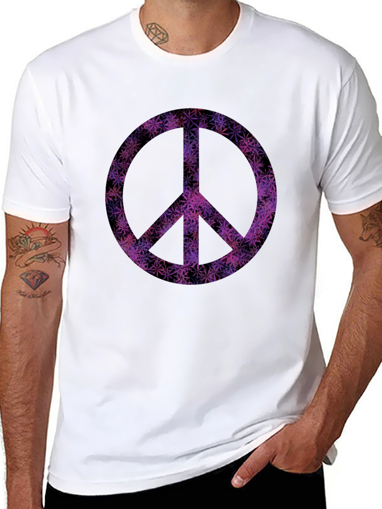 Peace Sign Graphic Tee - Black T-Shirt