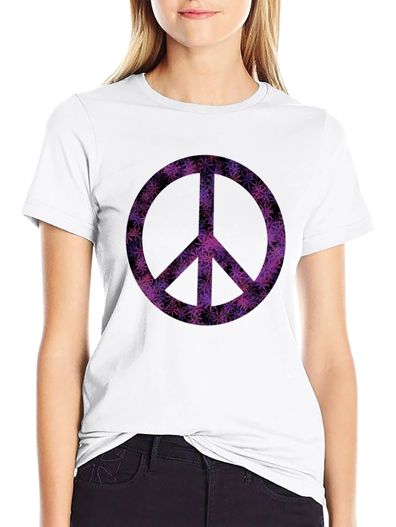 Peace Sign Graphic Tee - Black T-Shirt