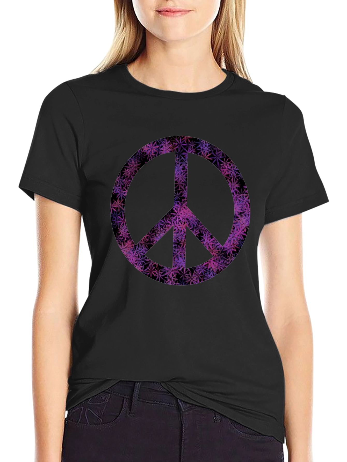 Peace Sign Graphic Tee - Black T-Shirt