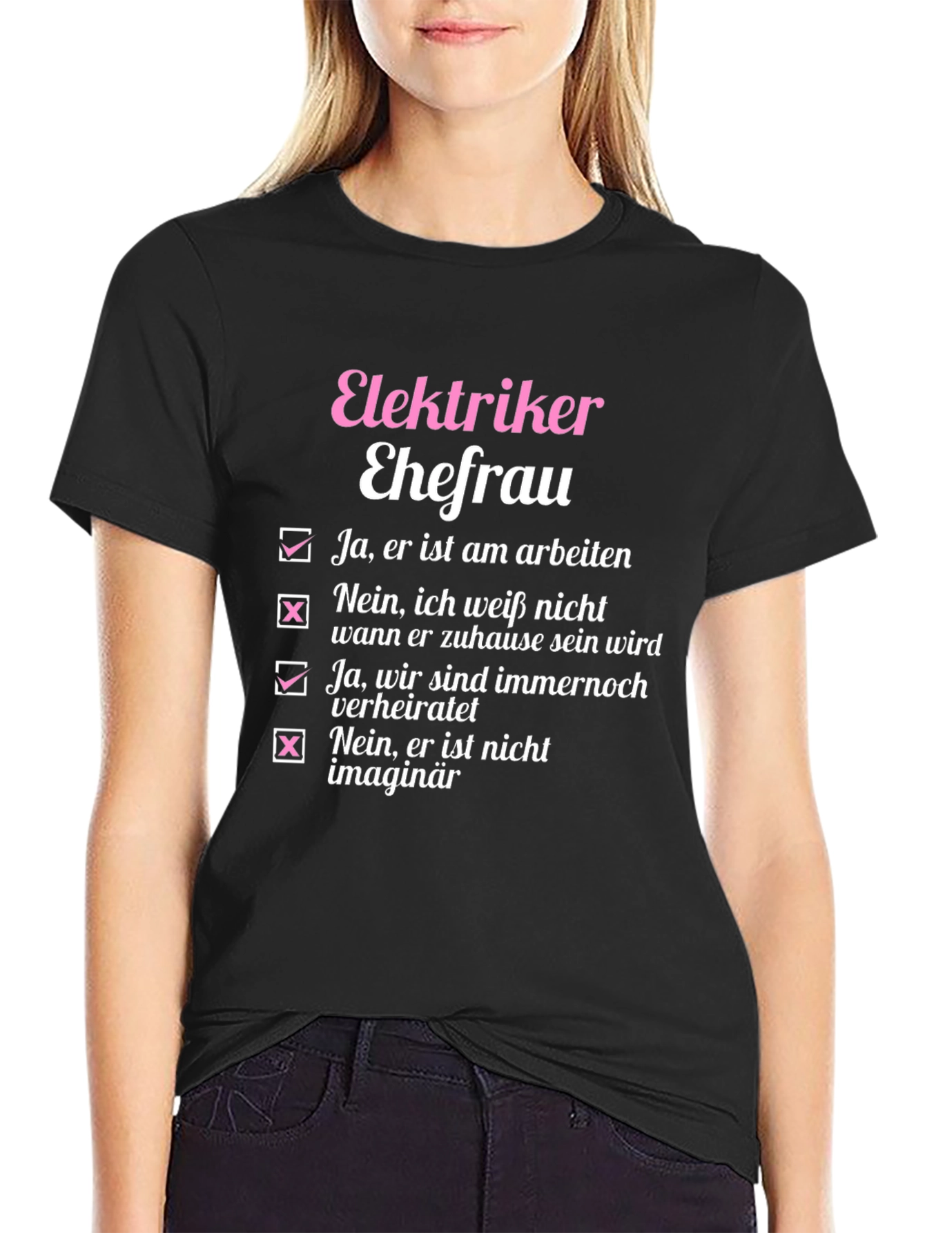Elektriker Ehefrau T-Shirt - Electrician Wife Tee