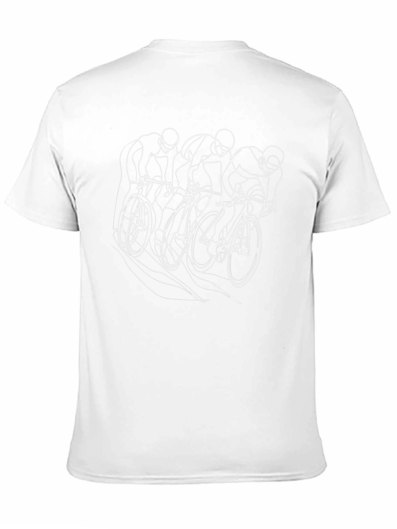 Cyclist Line Art Black T-Shirt