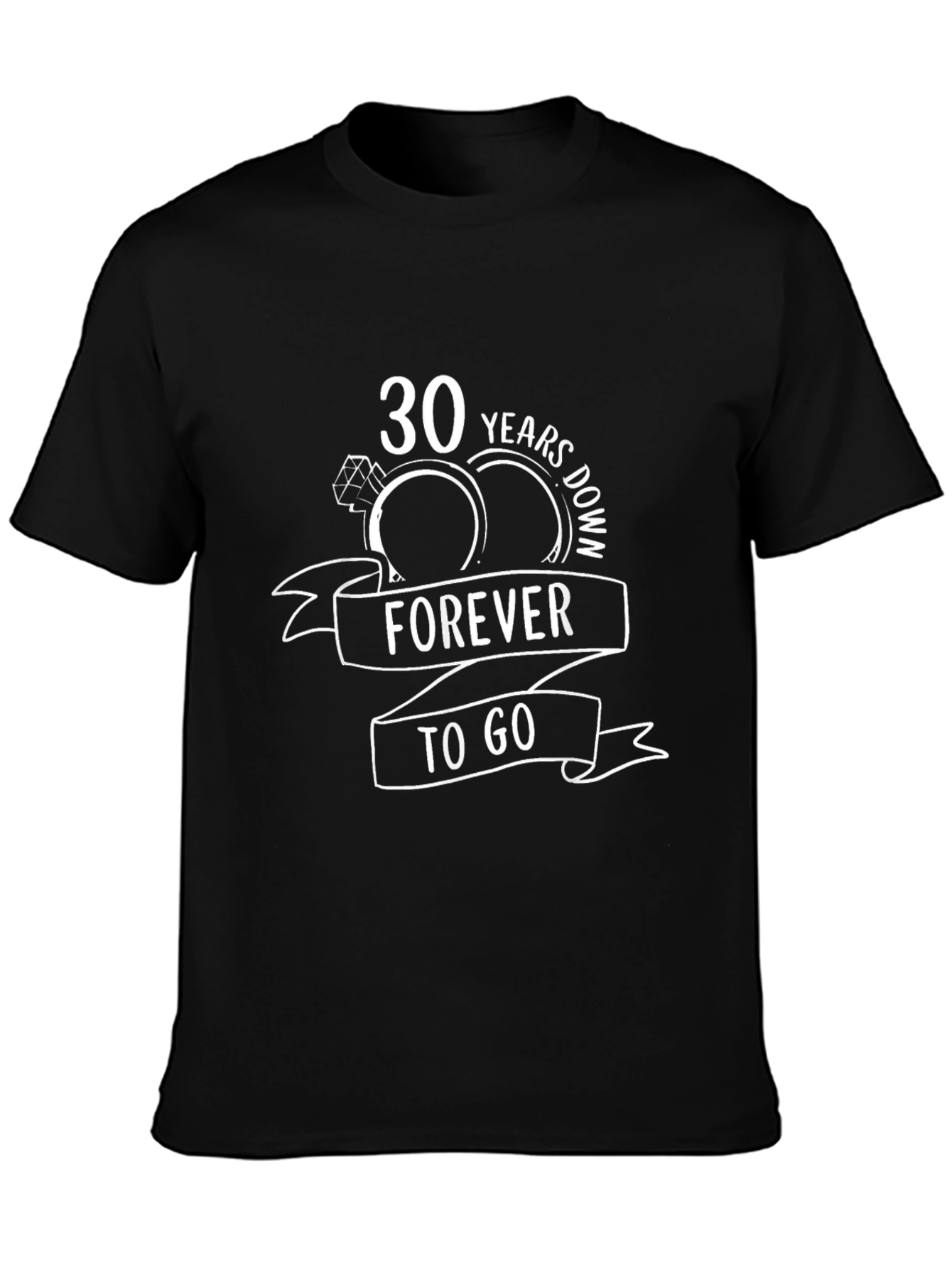 30 Years Anniversary Black Graphic T-Shirt