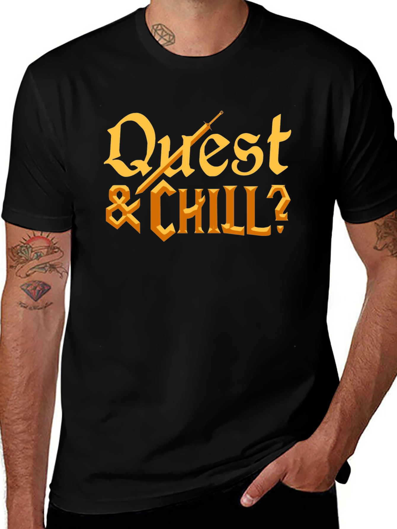 Quest & Chill Graphic T-Shirt - Gamer Tee