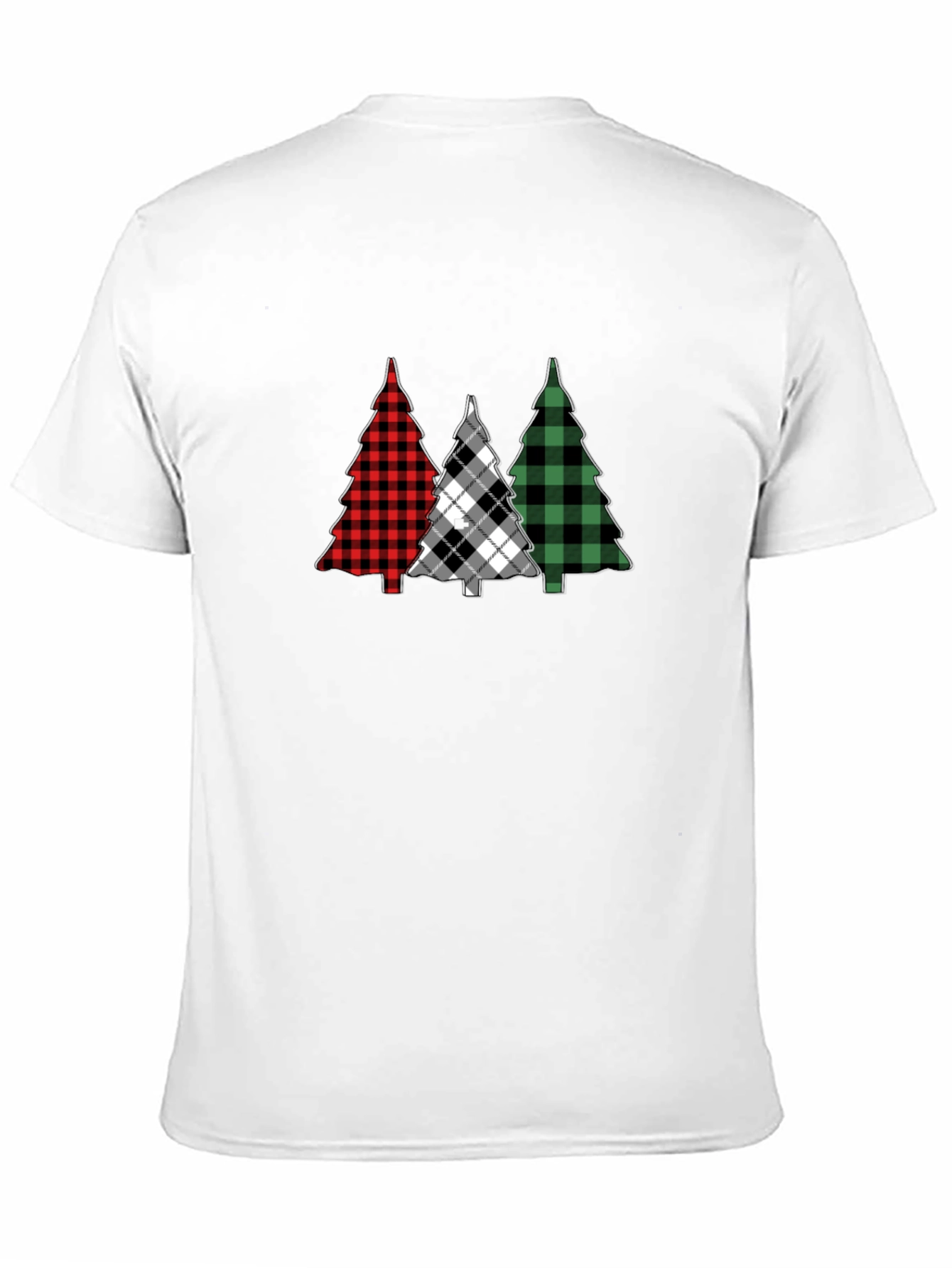 Plaid Christmas Tree Graphic Tee - Holiday Style
