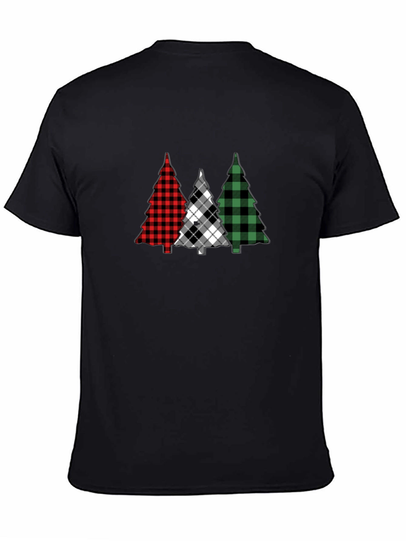 Plaid Christmas Tree Graphic Tee - Holiday Style