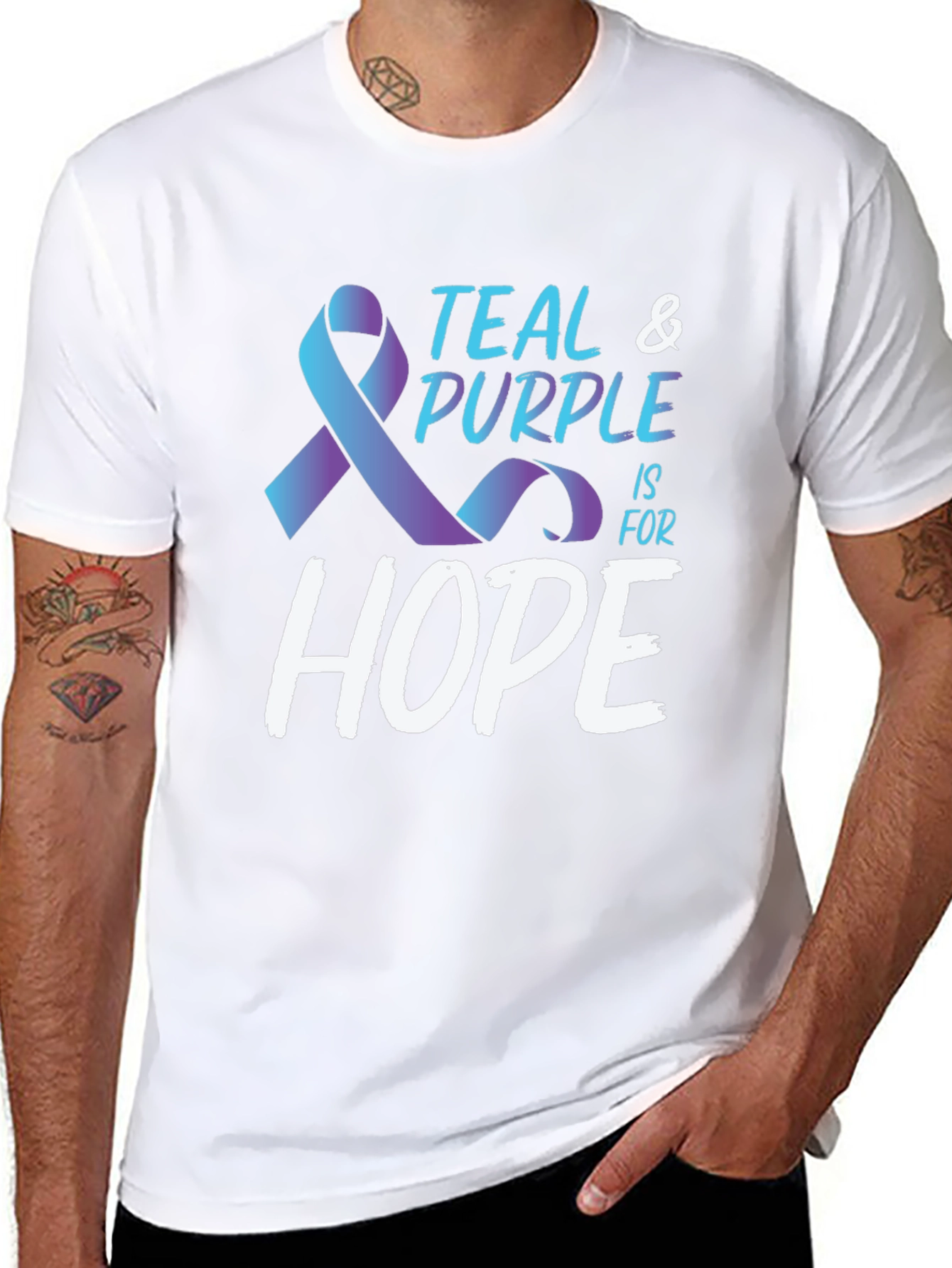 Teal & Purple Hope Awareness T-Shirt