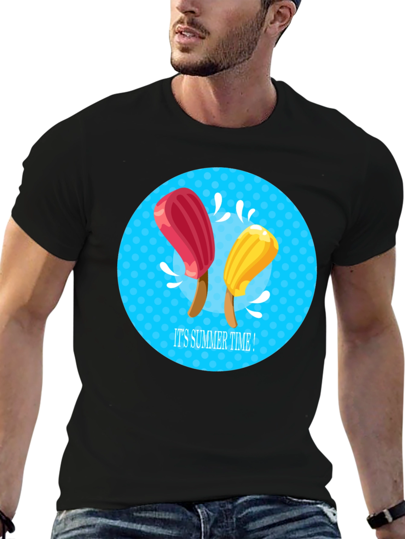 Its Summer Time Black Graphic Tee