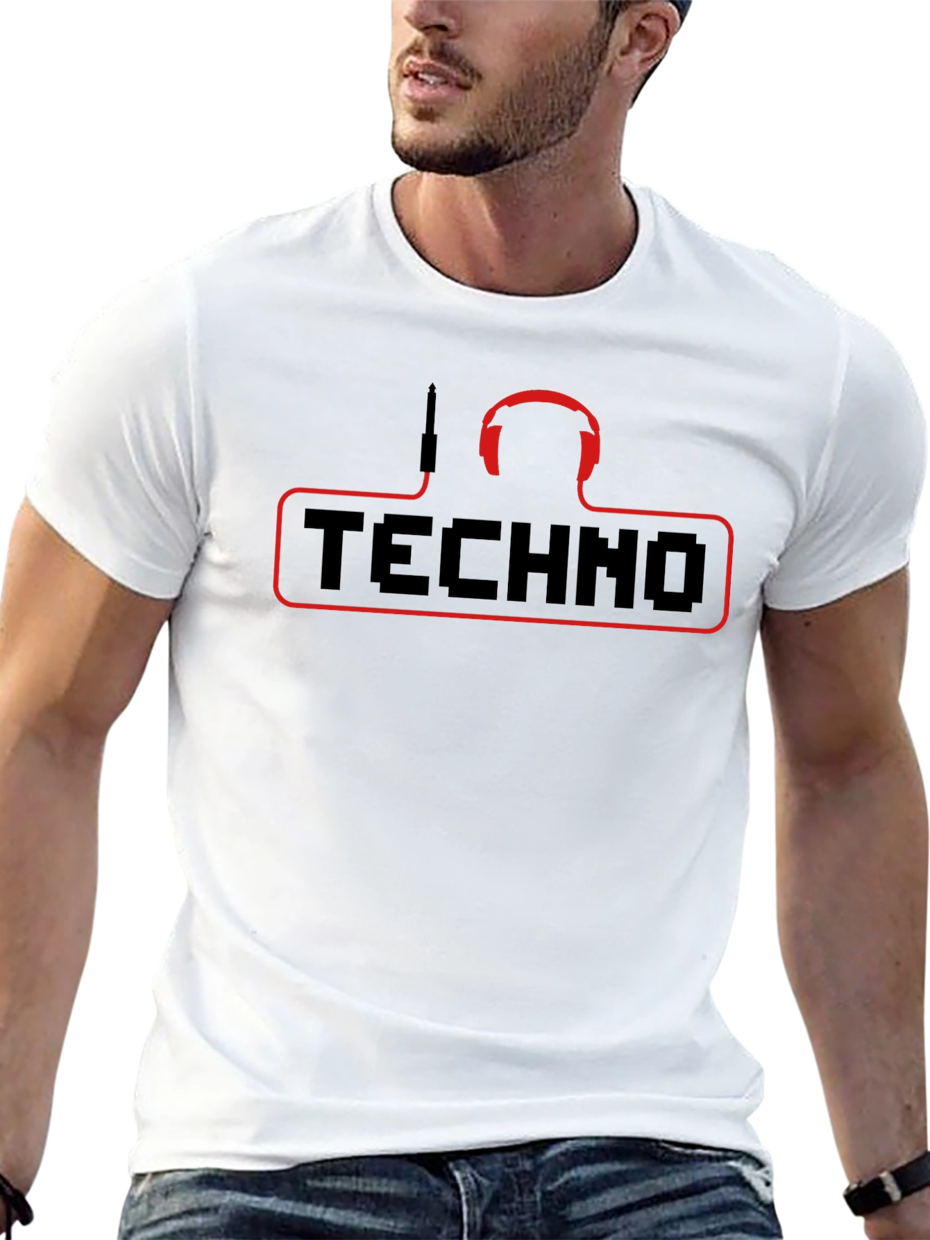 Techno Music T-Shirt - DJ Headphones Graphic Tee