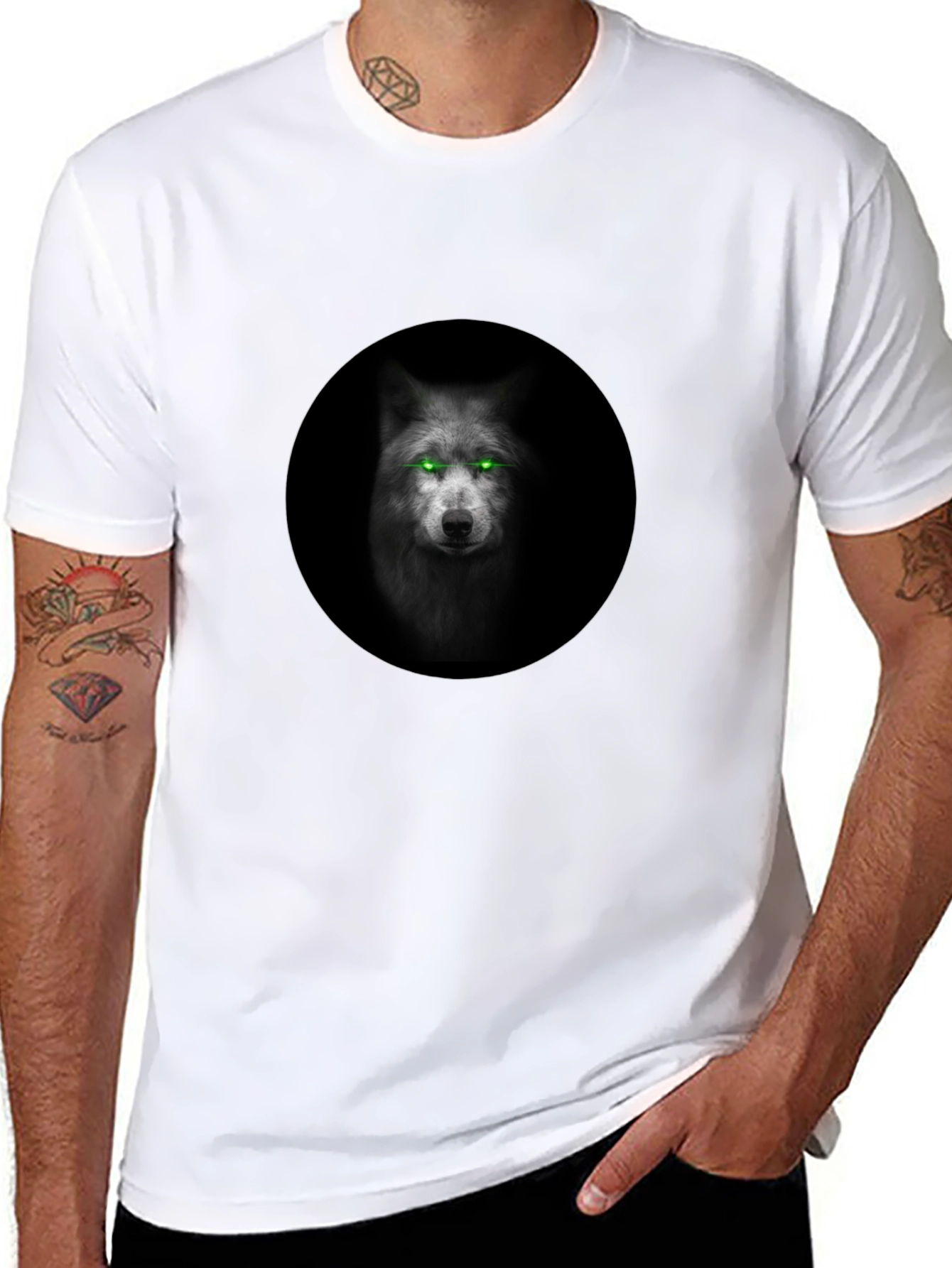 Wolf Eyes Graphic Black T-Shirt