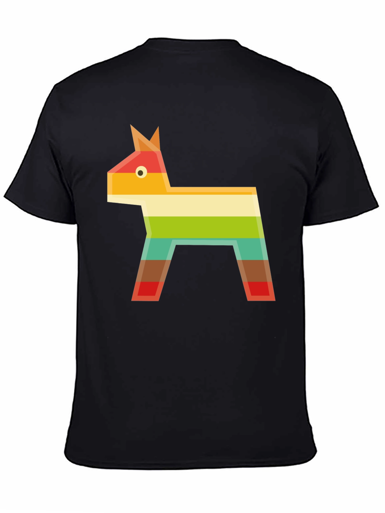 Geometric Piñata Graphic Tee - Black Casual T-Shirt