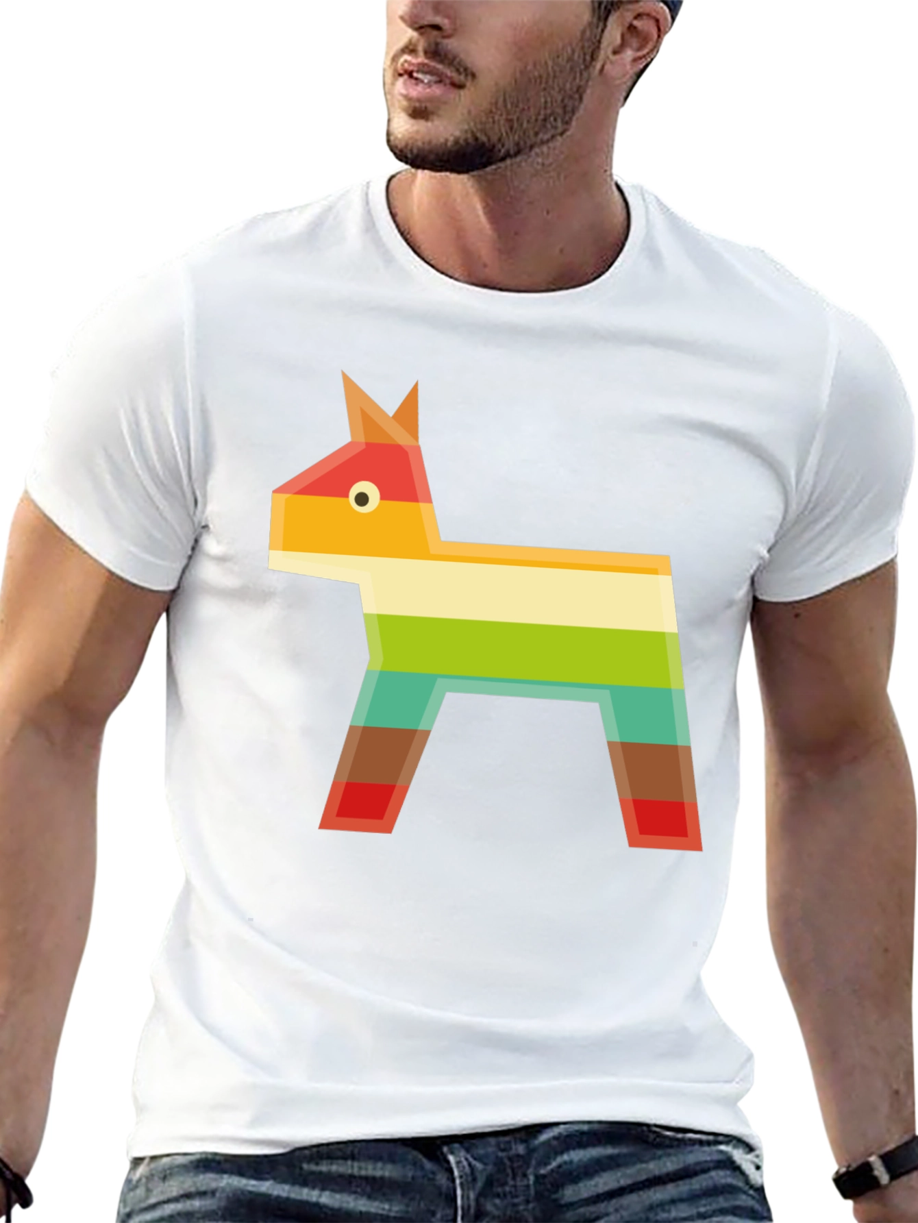 Geometric Piñata Graphic Tee - Black Casual T-Shirt