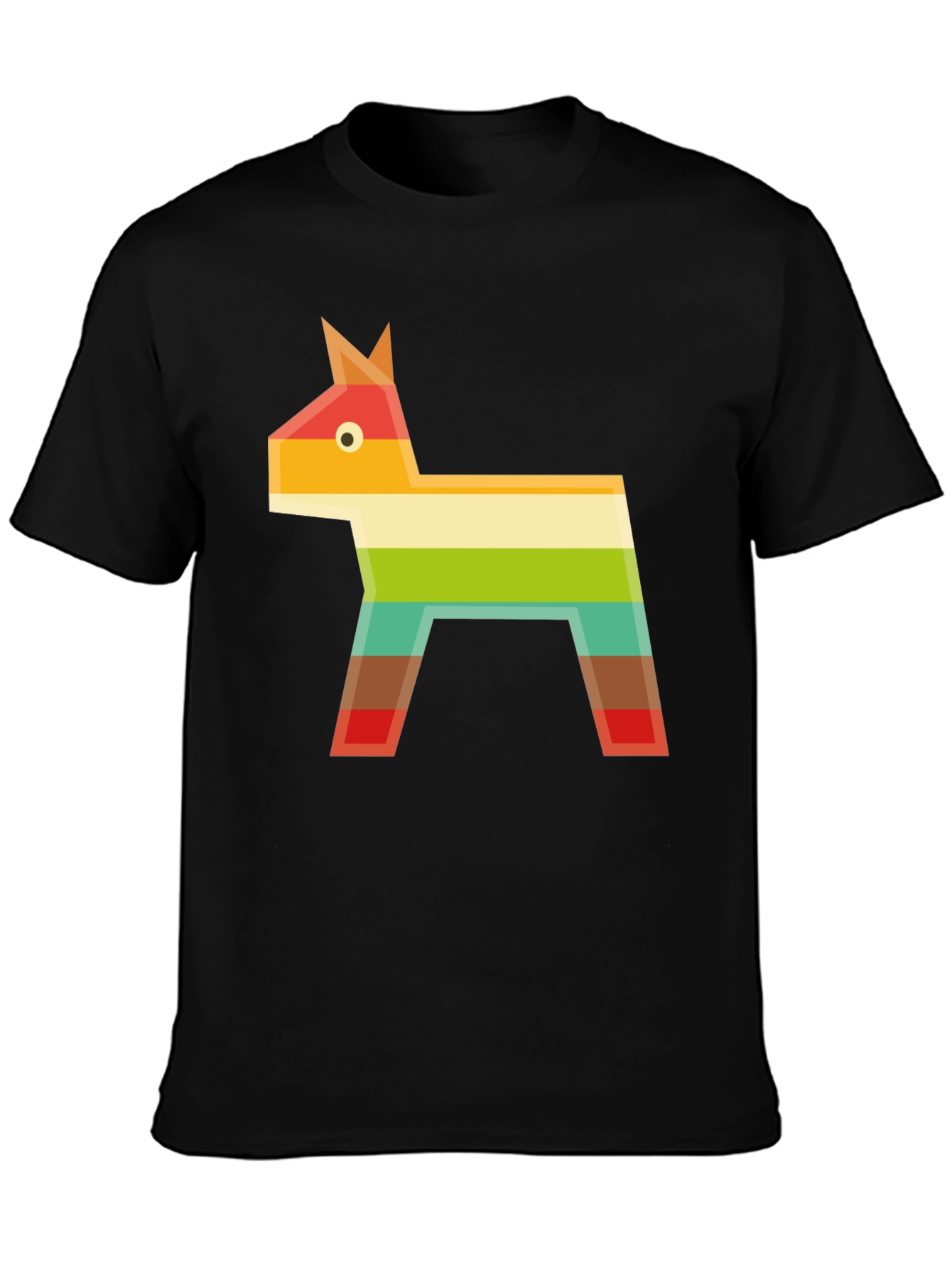Geometric Piñata Graphic Tee - Black Casual T-Shirt
