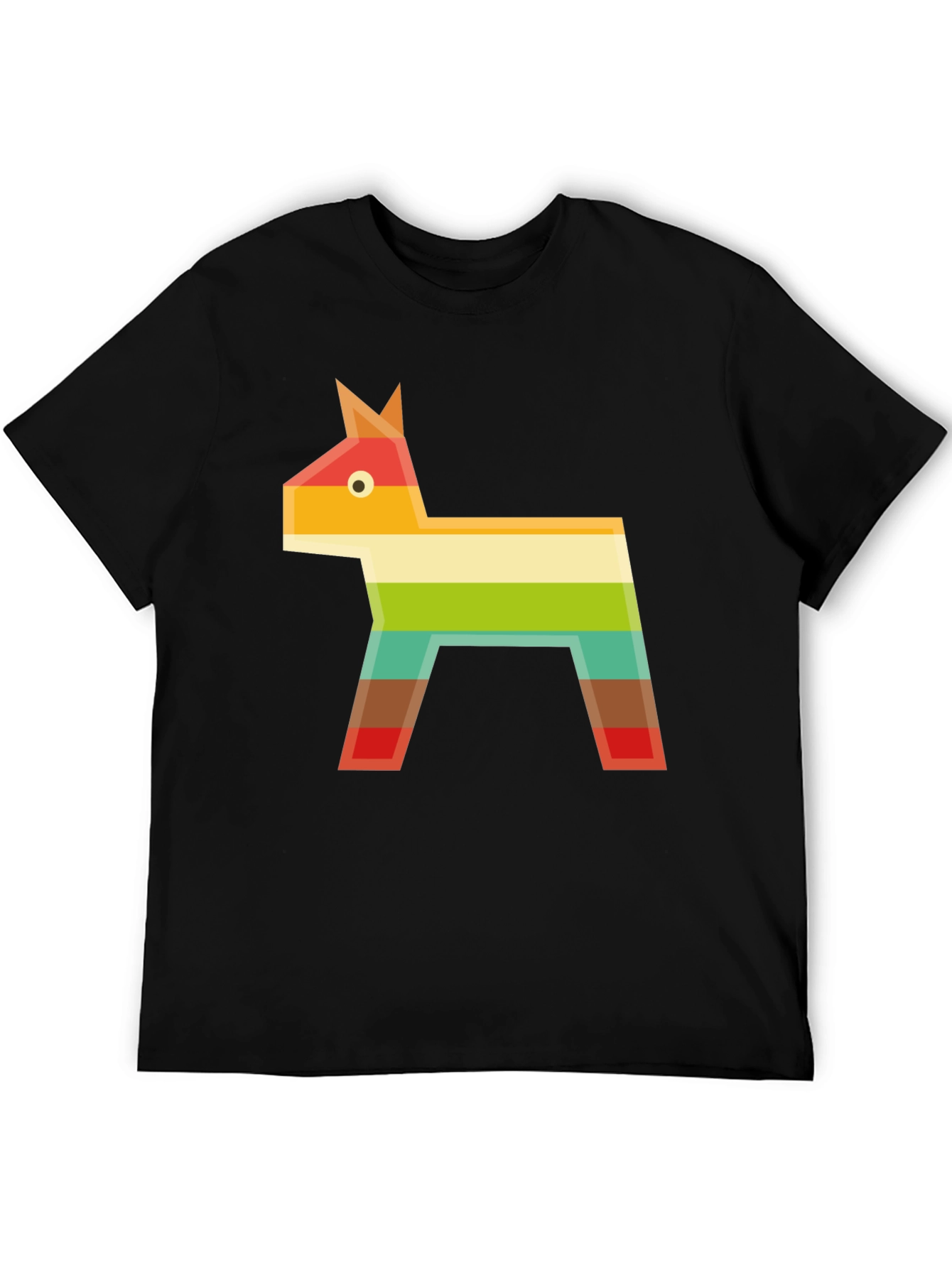Geometric Piñata Graphic Tee - Black Casual T-Shirt