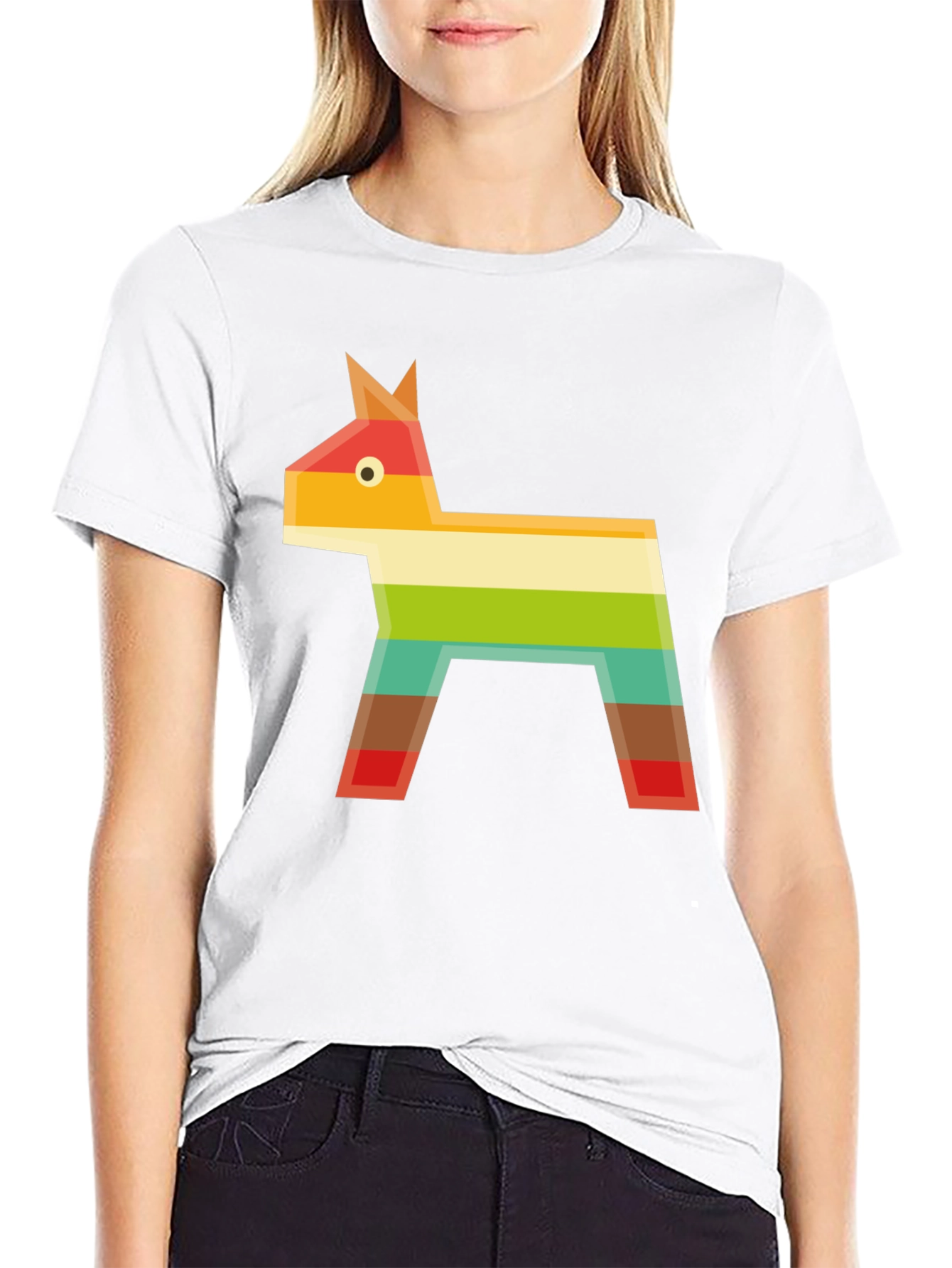 Geometric Piñata Graphic Tee - Black Casual T-Shirt