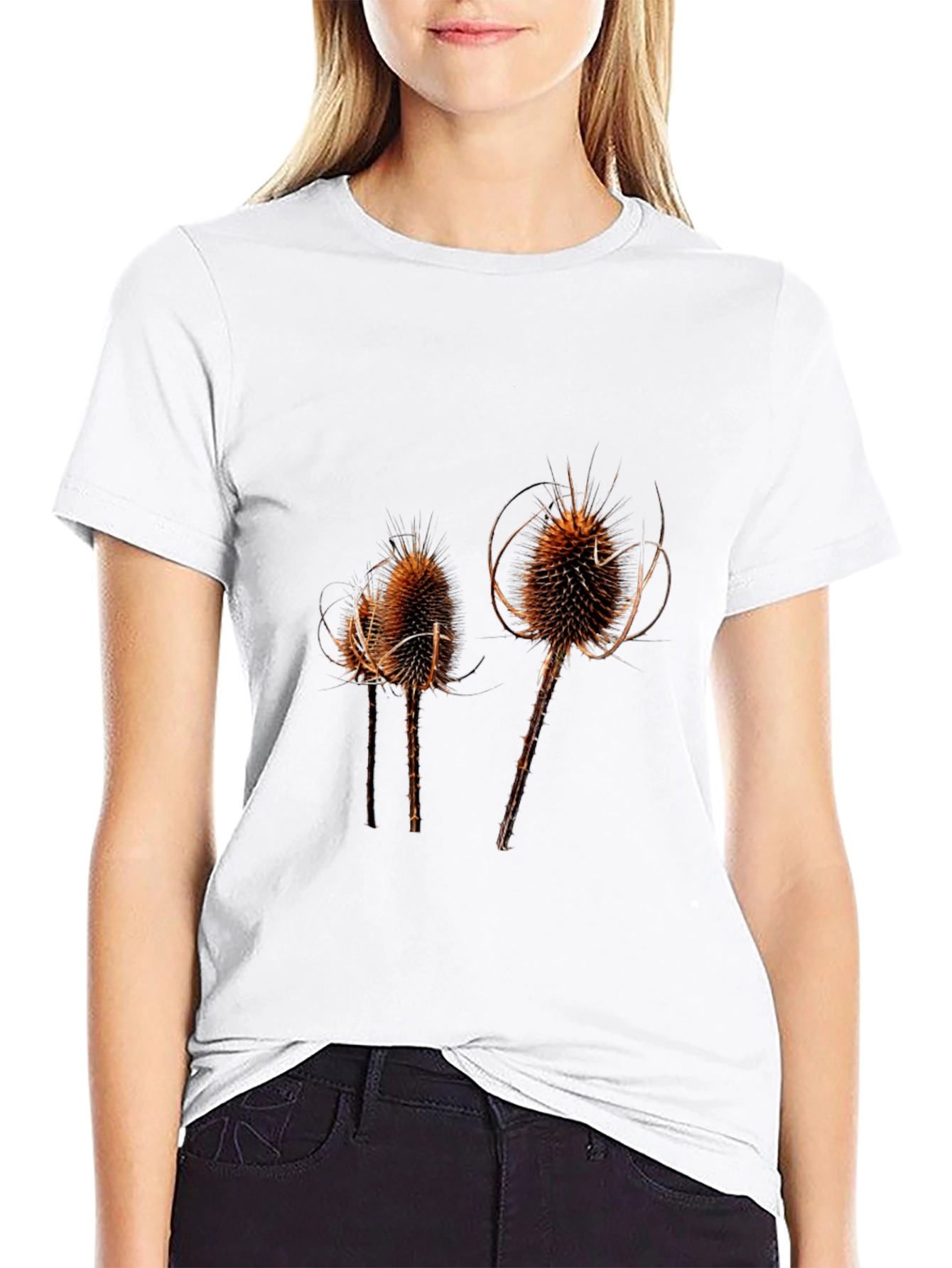 Thistle Print Black T-Shirt for Men