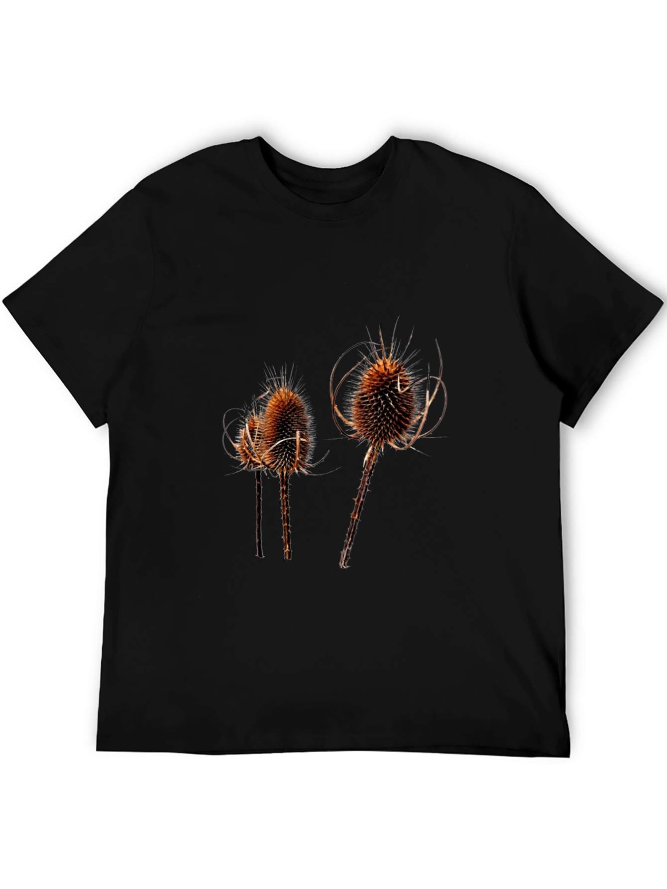 Thistle Print Black T-Shirt for Men