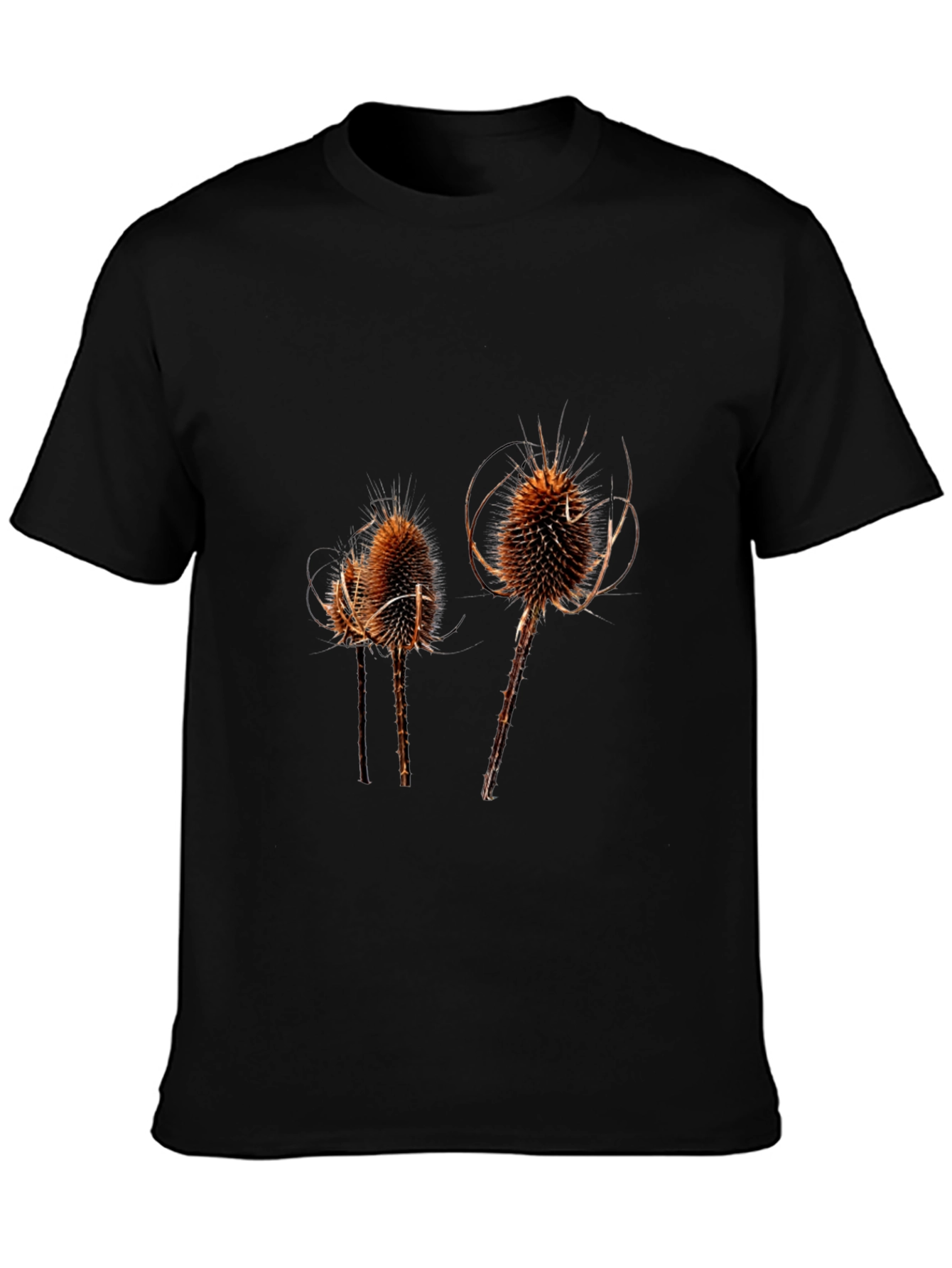 Thistle Print Black T-Shirt for Men