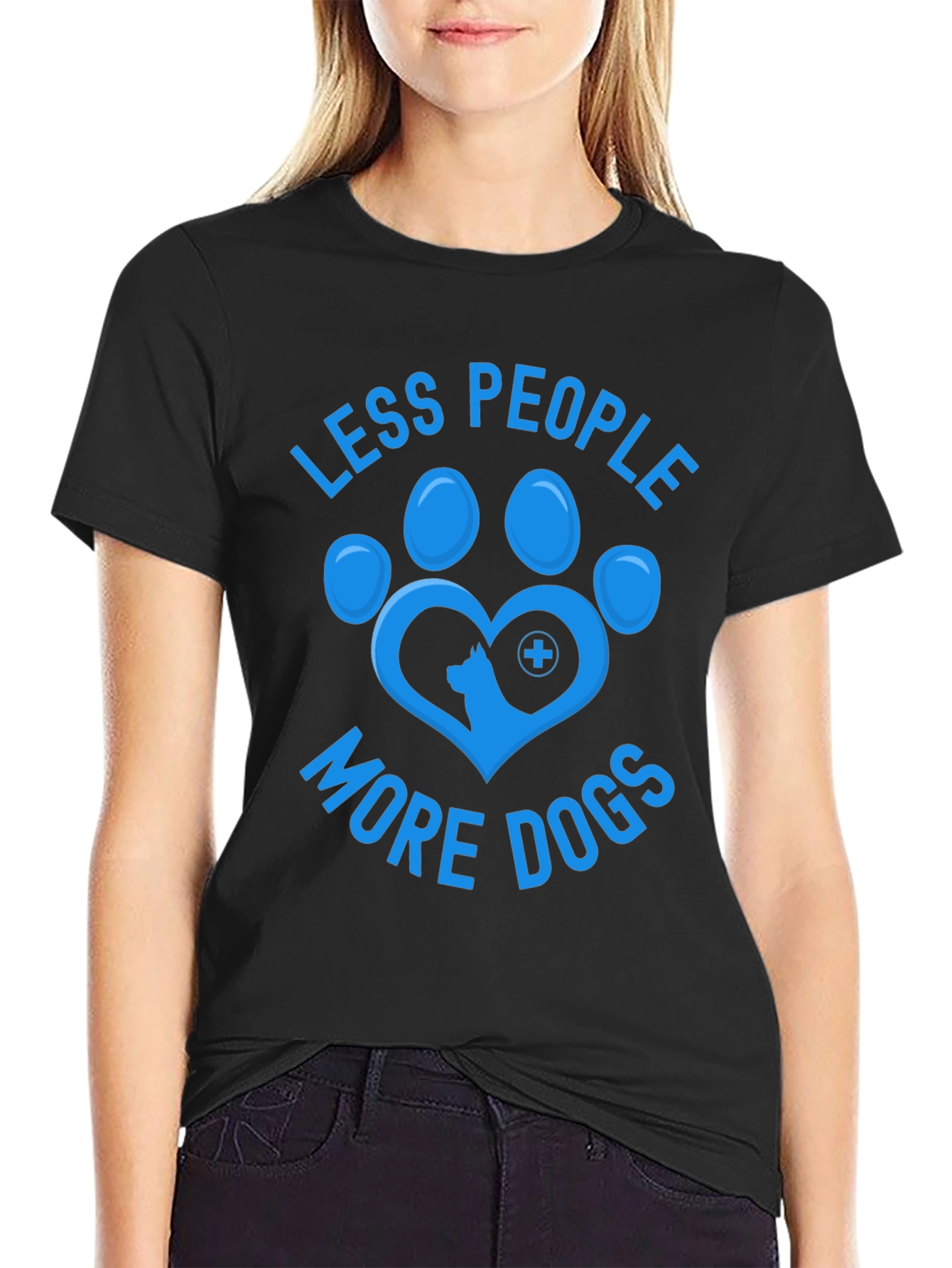 Less People More Dogs T-Shirt Animal Lover Tee