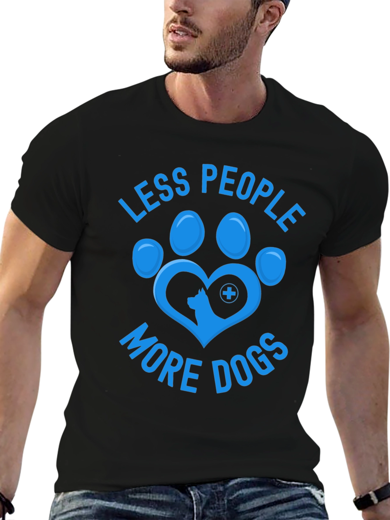 Less People More Dogs T-Shirt Animal Lover Tee