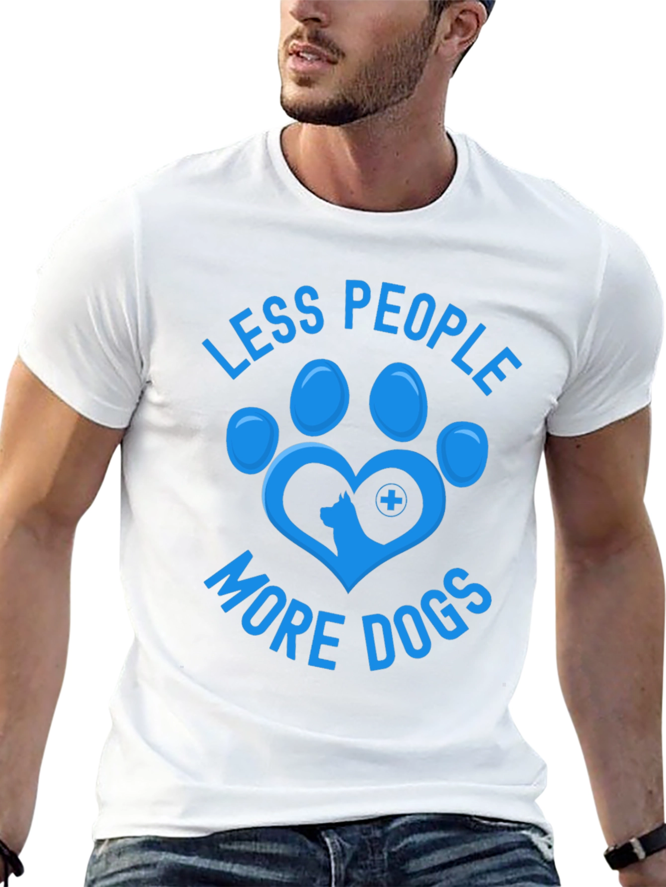 Less People More Dogs T-Shirt Animal Lover Tee