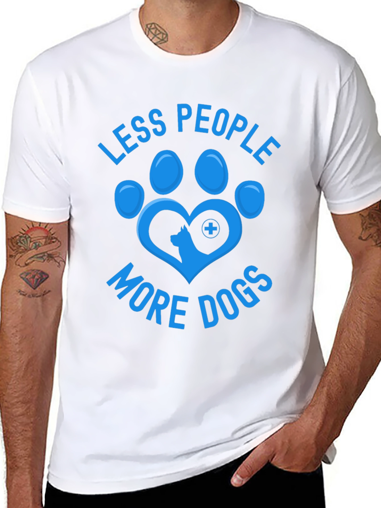 Less People More Dogs T-Shirt Animal Lover Tee