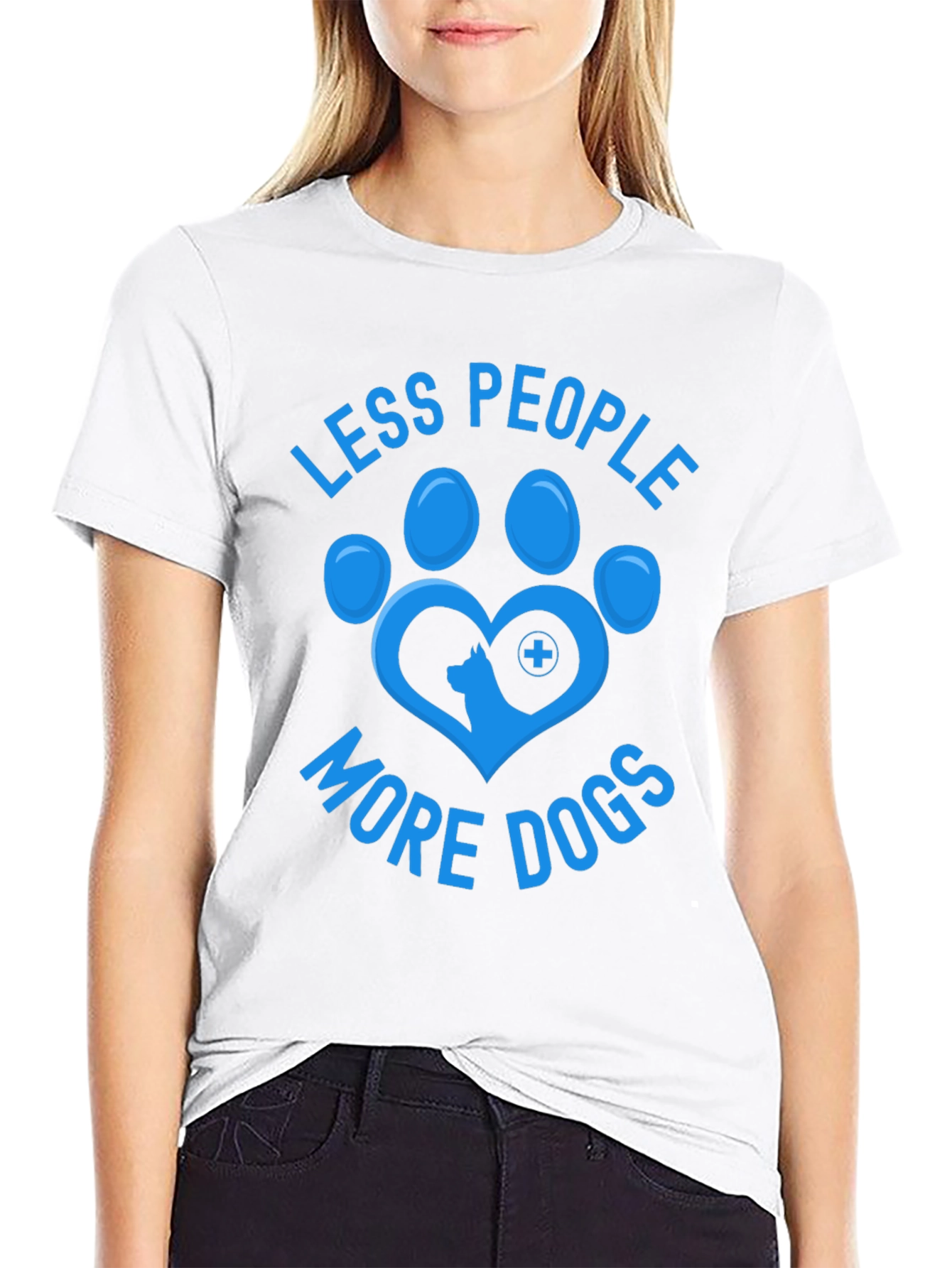 Less People More Dogs T-Shirt Animal Lover Tee