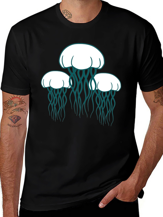 Jellyfish Graphic Tee - Black Casual Shirt