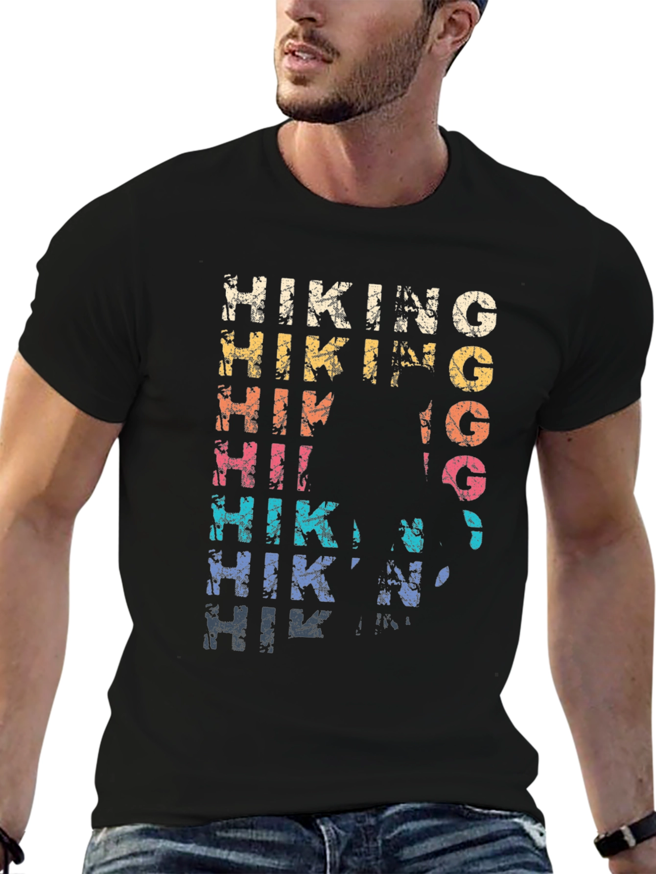 Hiking Graphic Tee - Distressed Style