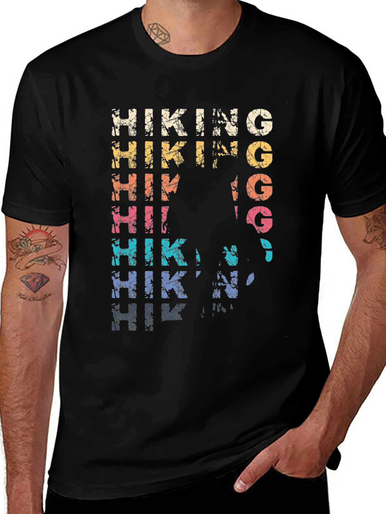 Hiking Graphic Tee - Distressed Style