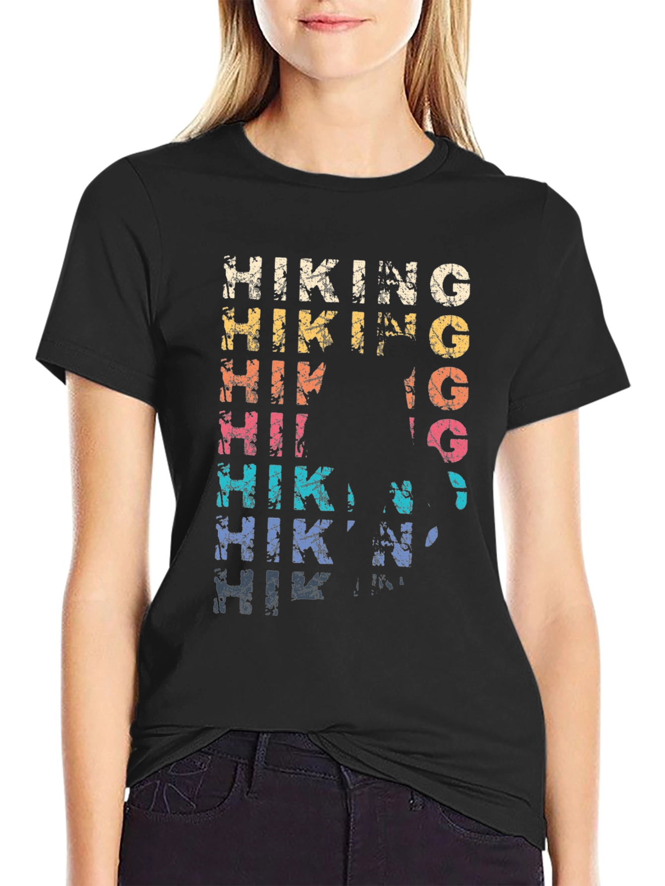 Hiking Graphic Tee - Distressed Style