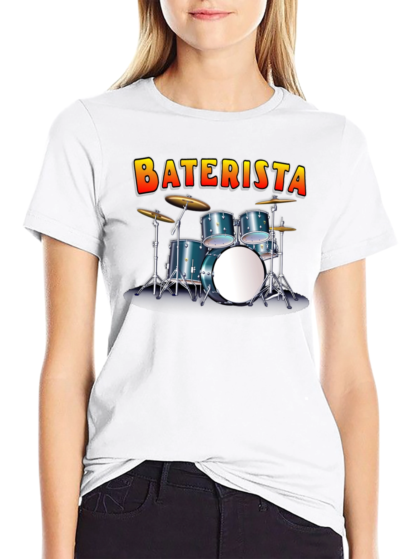 BATERISTA Drummer Graphic Black T-Shirt