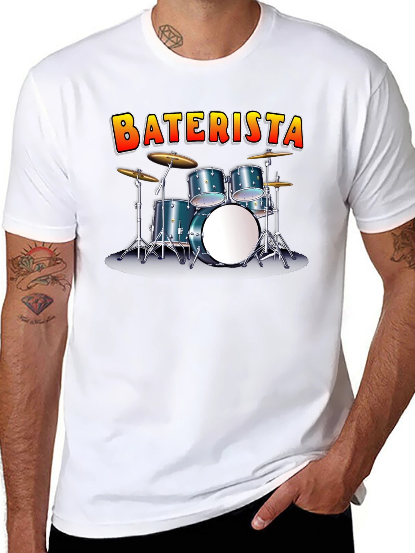 BATERISTA Drummer Graphic Black T-Shirt