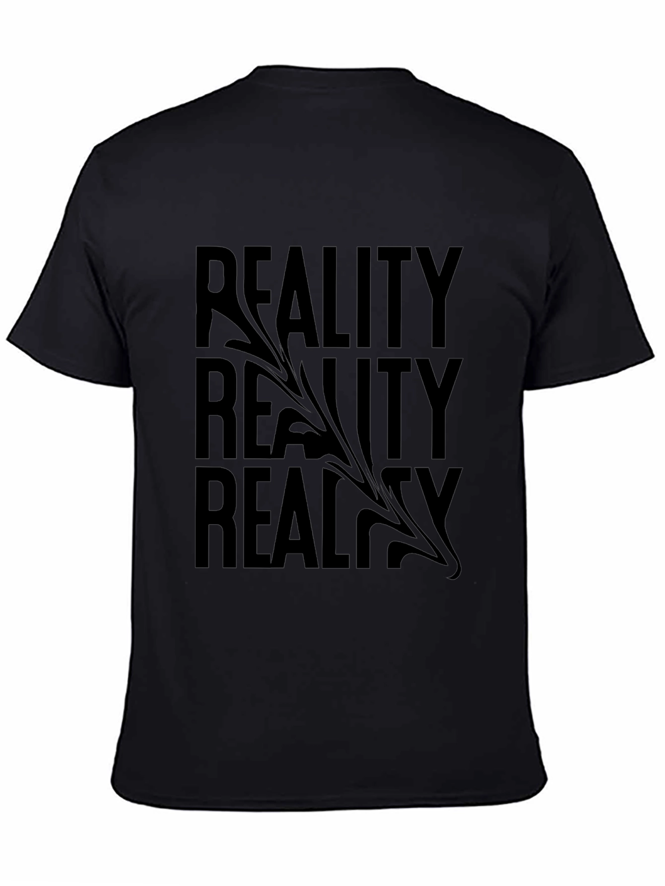 Reality Graphic Print Black T-Shirt