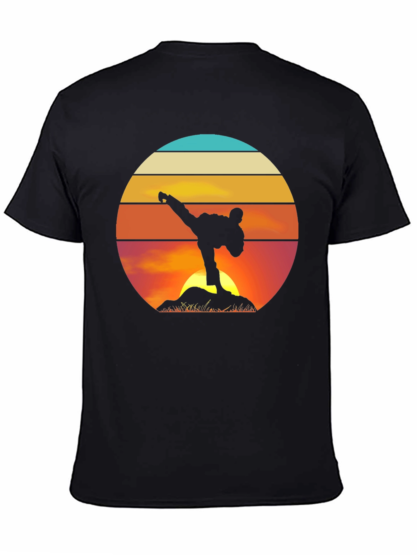 Martial Arts Sunset Black T-Shirt