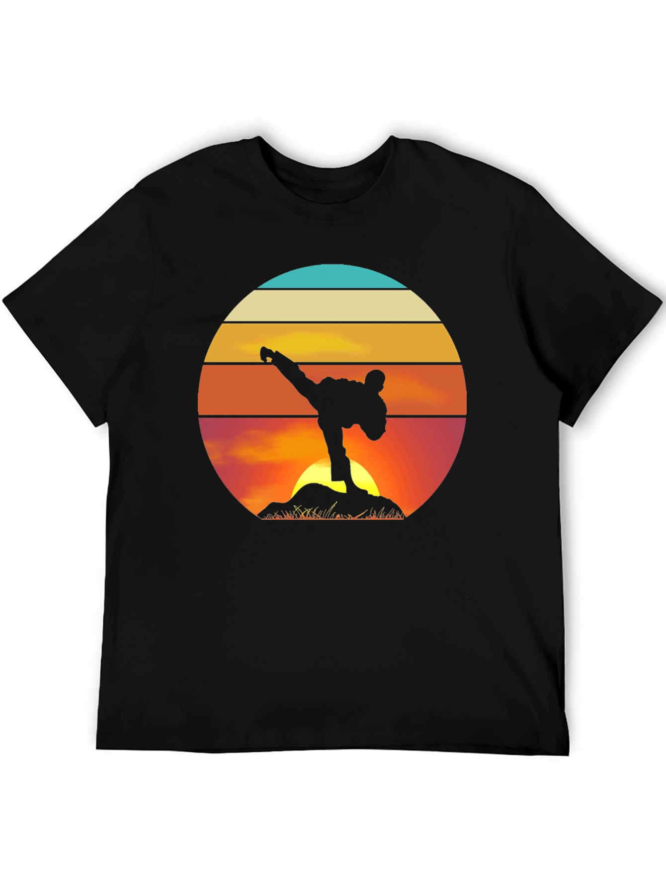 Martial Arts Sunset Black T-Shirt