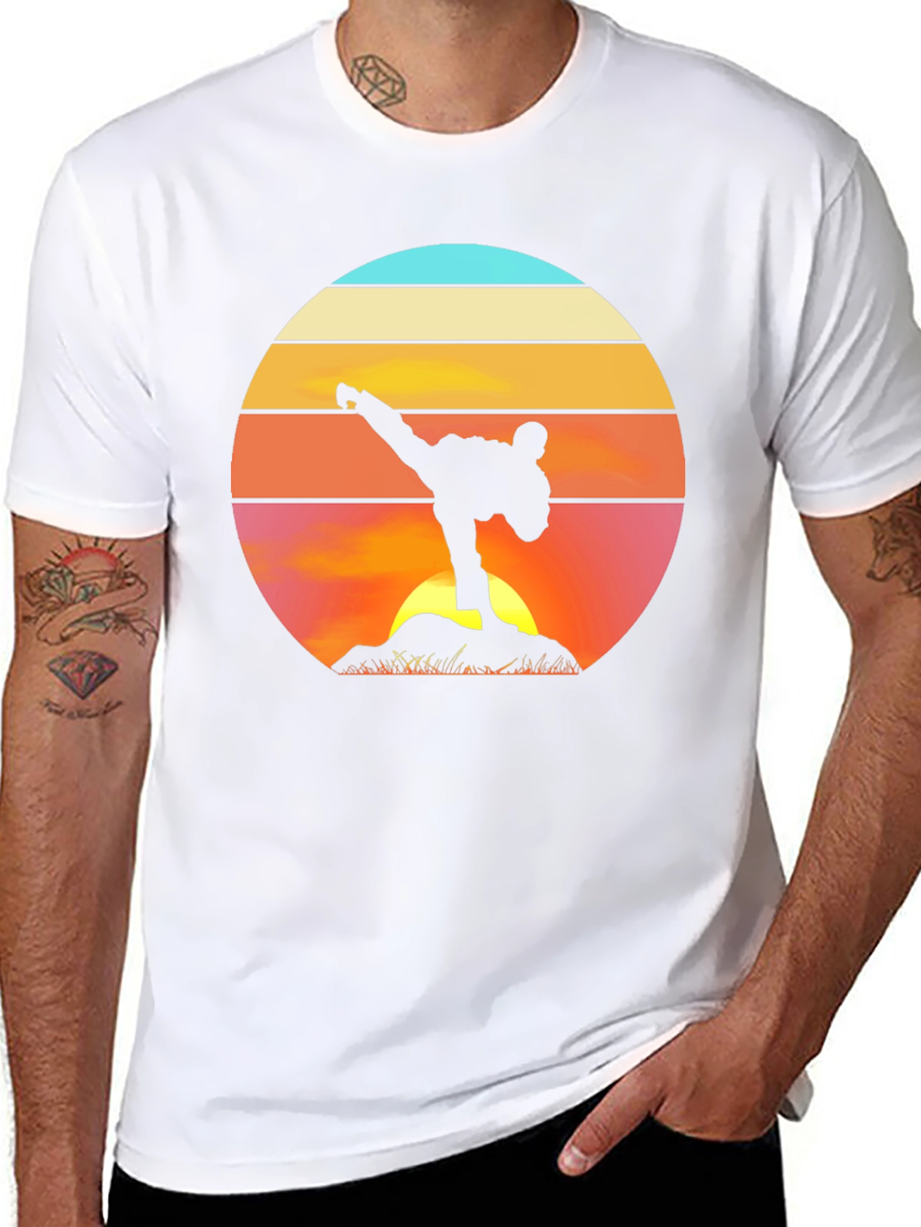 Martial Arts Sunset Black T-Shirt